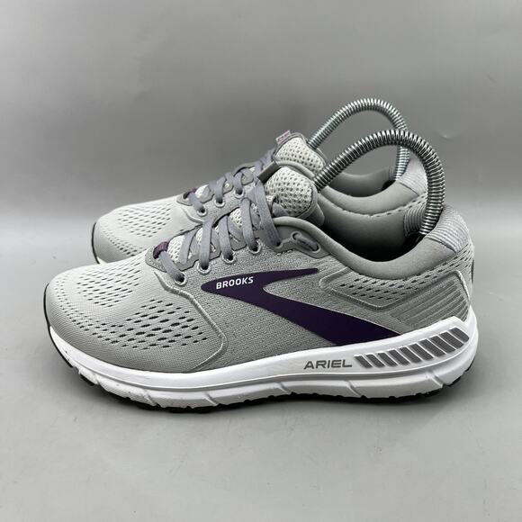 Brooks Ariel 20 Running Shoes Women Size 7 B Gray Comfort Cushion Low Sneakers - Picture 3 of 8